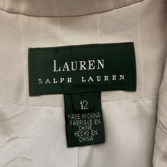 LAUREN Ralph Lauren | Silk Blend Blazer Jacket | Size 12 | Light Blue - Picture 5 of 9